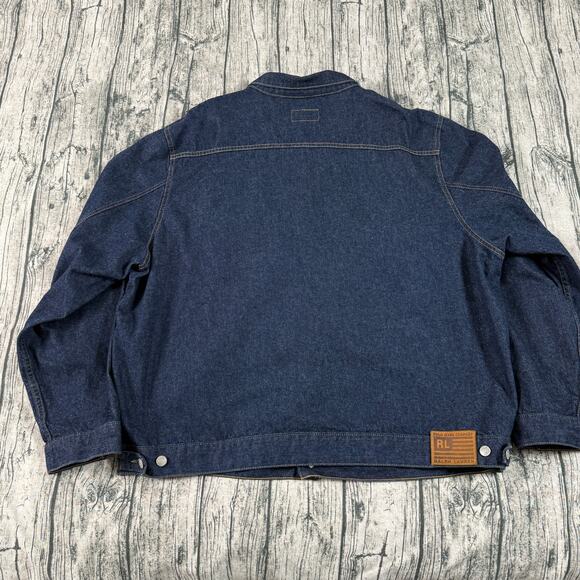 Vintage Ralph Lauren Polo Jeans Co. Blue Denim Trucker Jacket 4XL - Picture 2 of 13